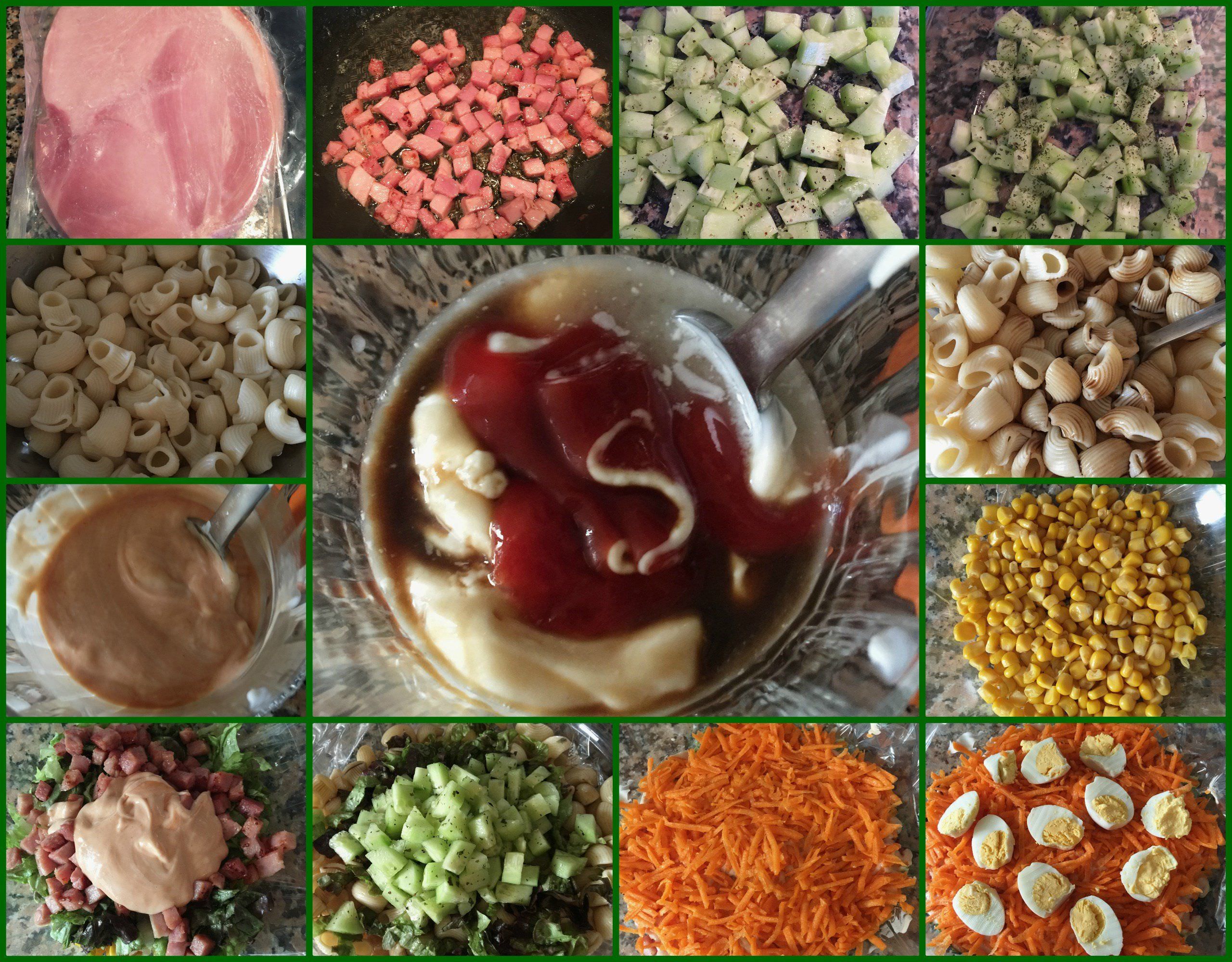 Pasos Ensalada de Pasta Corta con Vegetales y Salsa Rosa Pasos Ensalada de Pasta Corta con Vegetales y Salsa Rosa
