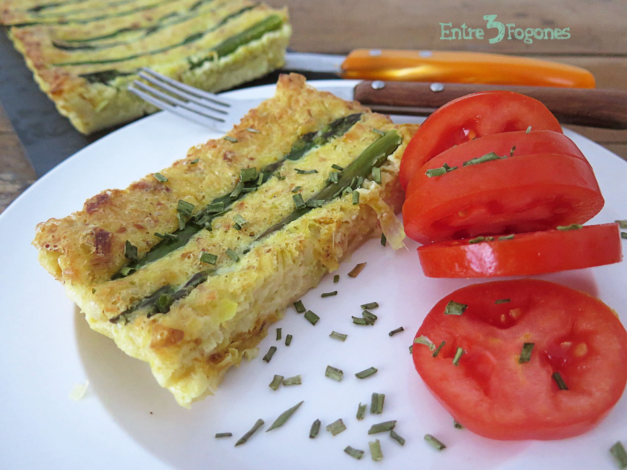 Tarta de Espárragos Verdes con Puerro