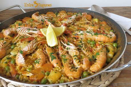 Arroz con Sepia, Cigalas y Guisantes