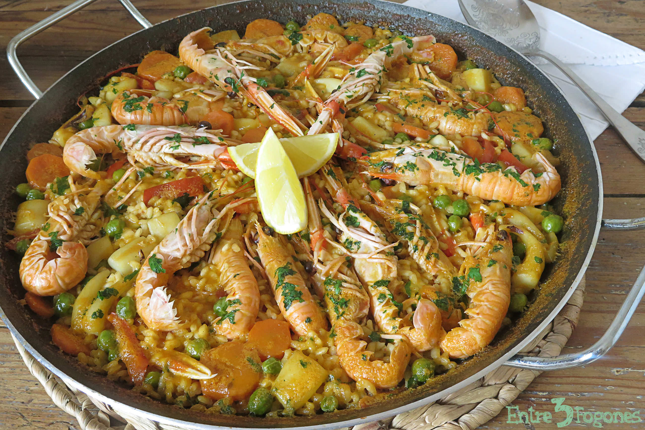 Arroz con Sepia, Cigalas y Guisantes Arroz con Sepia, Cigalas y Guisantes