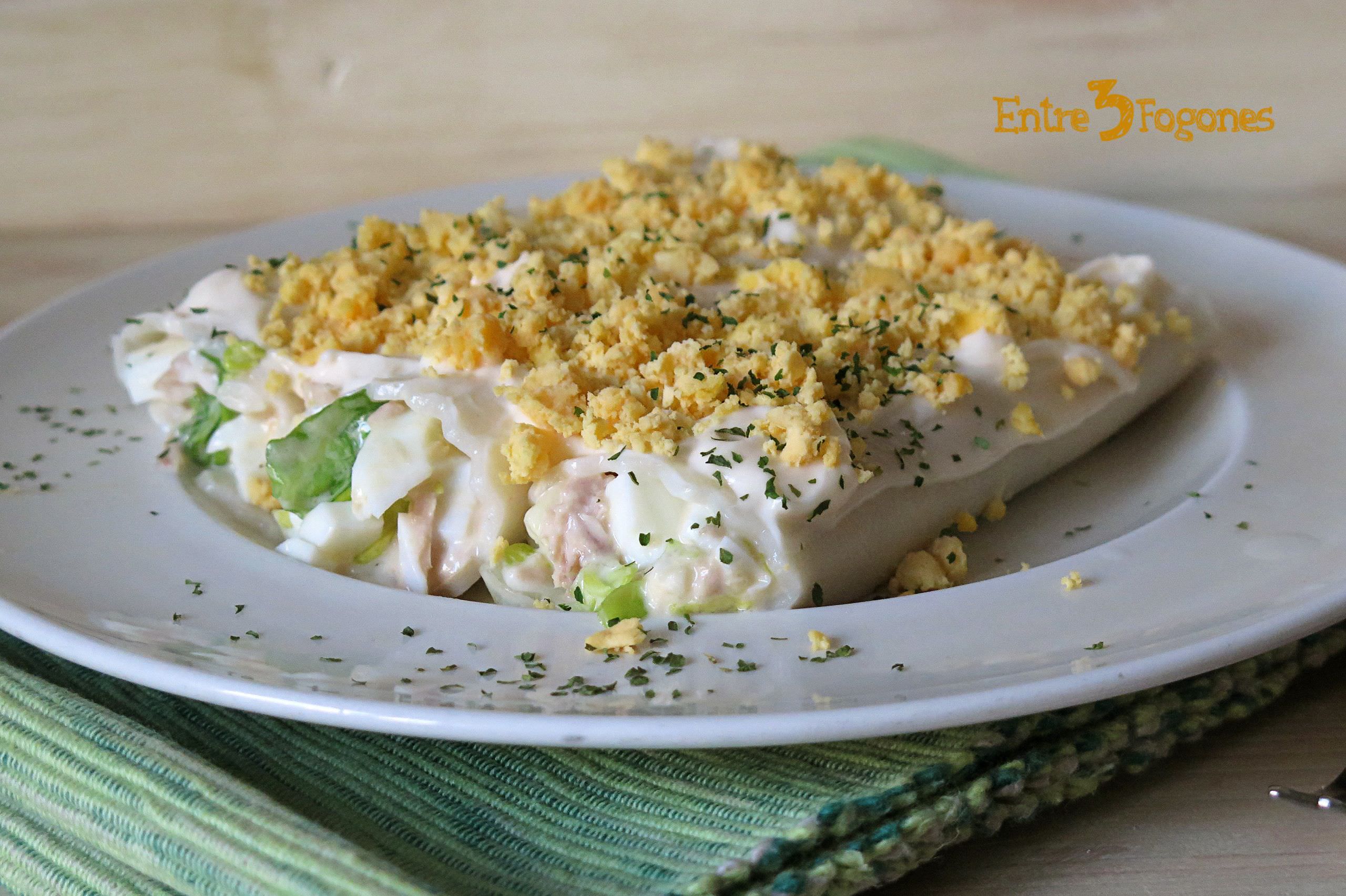 Canelones de Atún y Huevo con Mayonesa