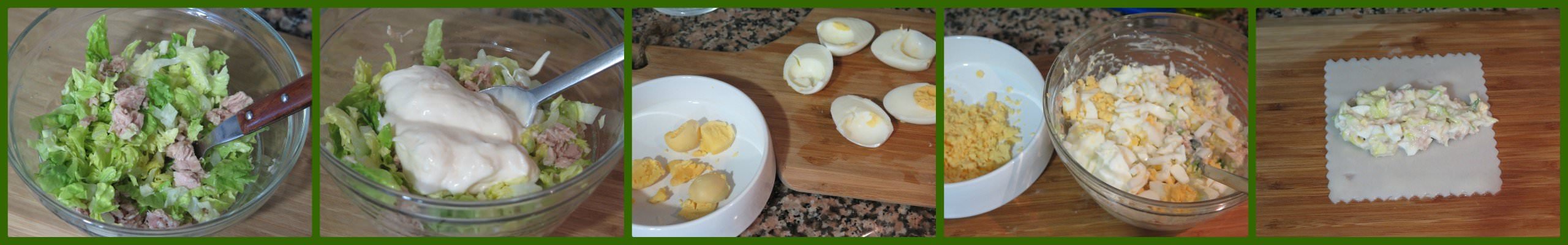Pasos Canelones de Atún y Huevo con Mayonesa