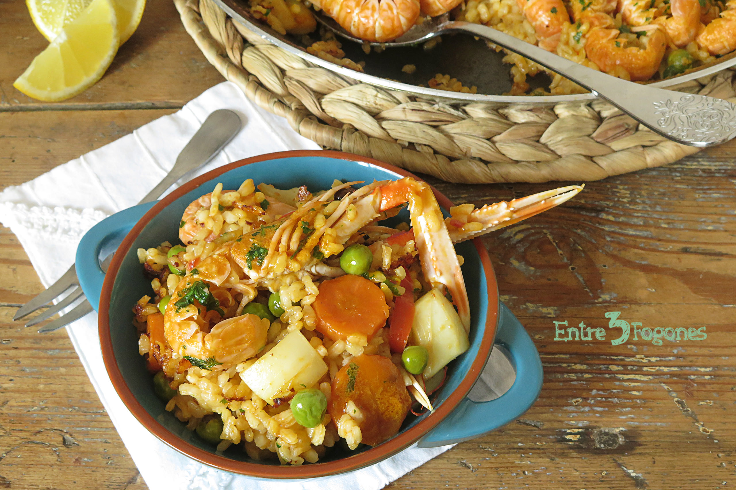 Receta Arroz con Sepia, Cigalas y Guisantes Receta Arroz con Sepia, Cigalas y Guisantes