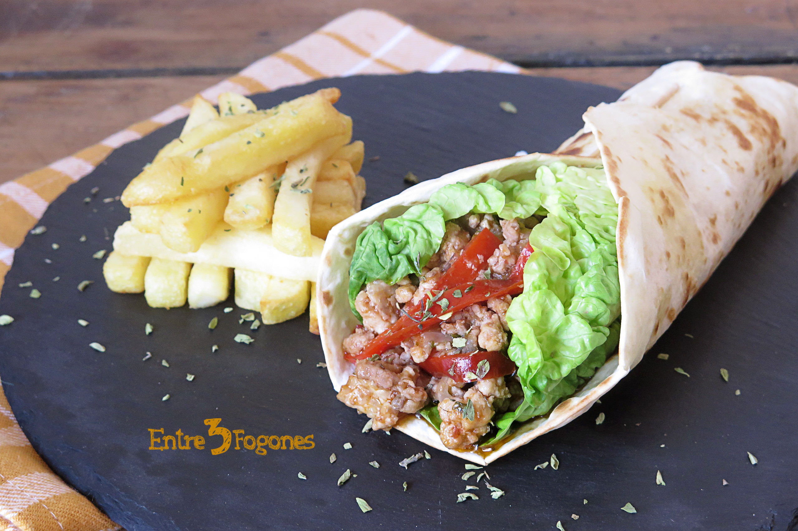 Wraps de Pollo a la Boloñesa con Vegetales