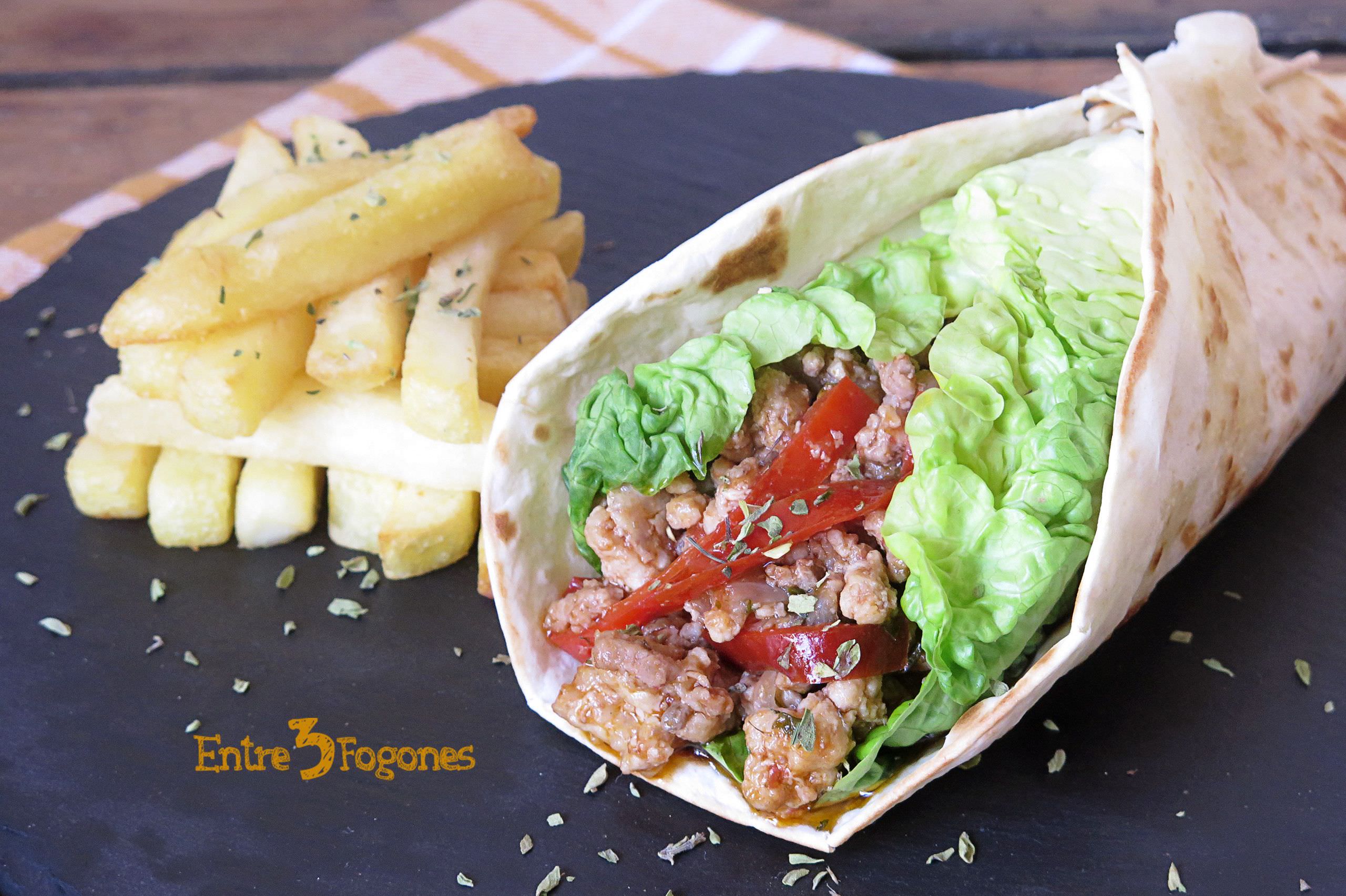 Wraps de Pollo a la Boloñesa con Vegetales