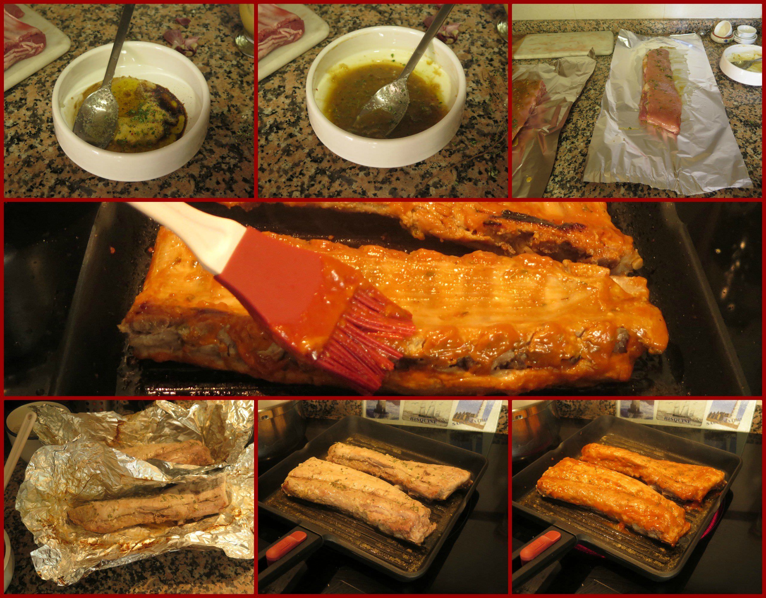 Pasos Costillas de Cerdo al Horno con Salsa Barbacoa
