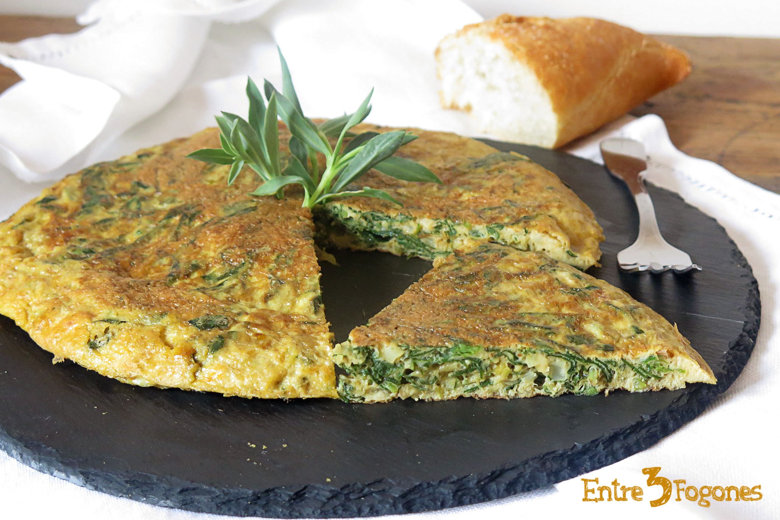 Tortilla de Collejas con Ajete y Cebolleta