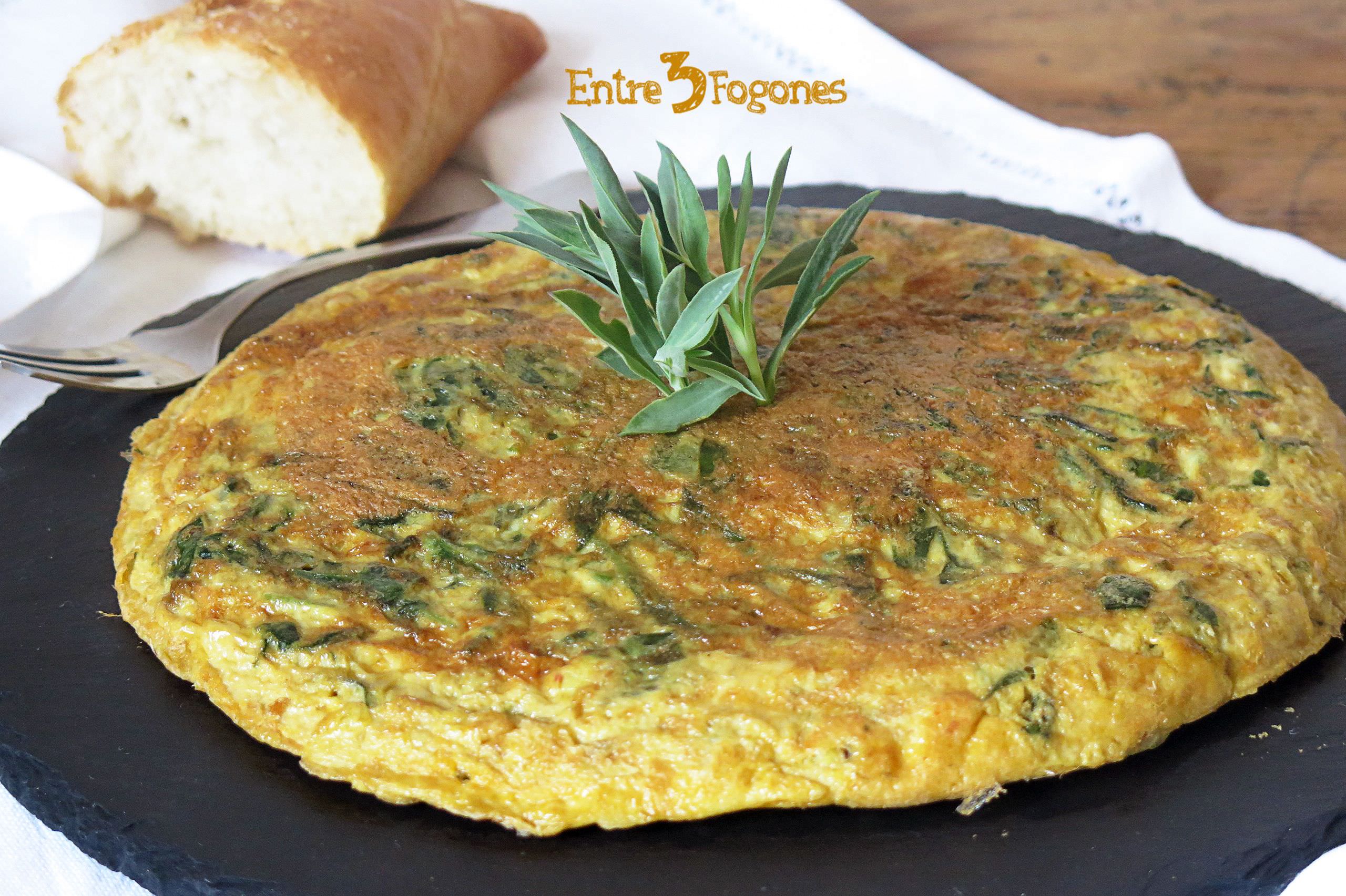 Tortilla de Collejas con Ajete y Cebolleta Tortilla de Collejas con Ajete y Cebolleta