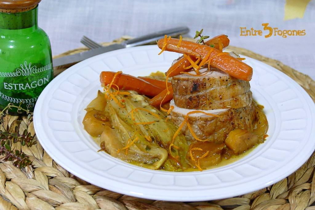 Receta Lomo de Cerdo a la Naranja con Endivias
