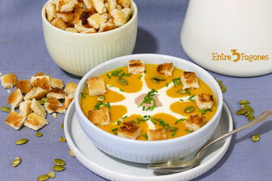 Receta Crema de Calabaza con Foie