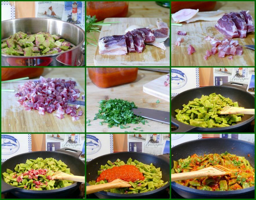 Pasos Judías Verdes con Jamón Serrano y Tomate Pasos Judías Verdes con Jamón Serrano y Tomate