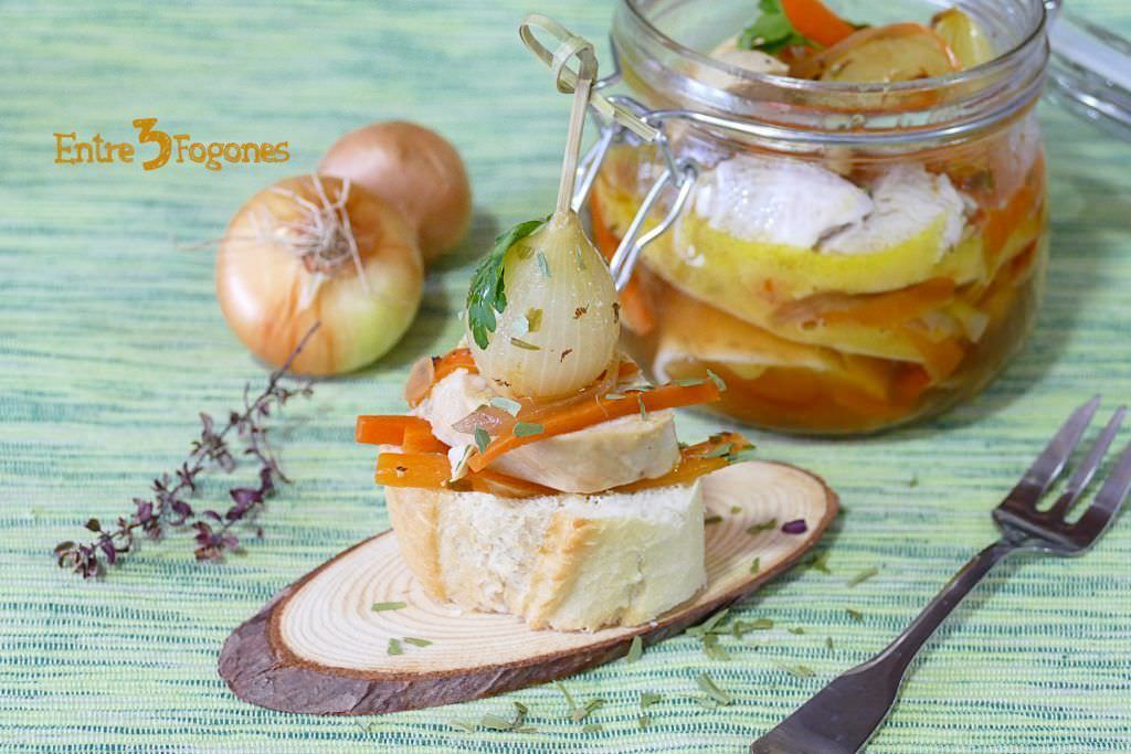 Pintxo de Pechugas de Pollo en Escabeche Pintxo de Pechugas de Pollo en Escabeche