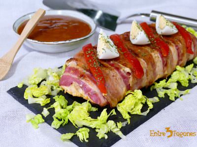 Receta Pastel de Pollo y Bacon con Jamón