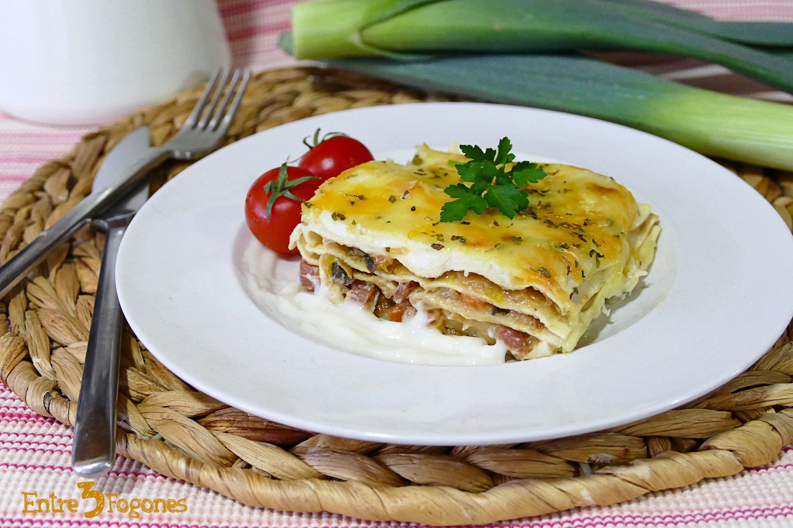Receta Lasaña de Verduras con Jamón Serrano