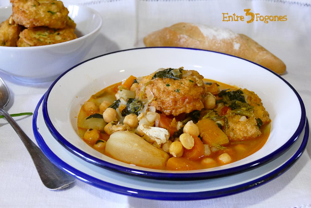 Potaje de Garbanzos con Berenjenas y Gambas