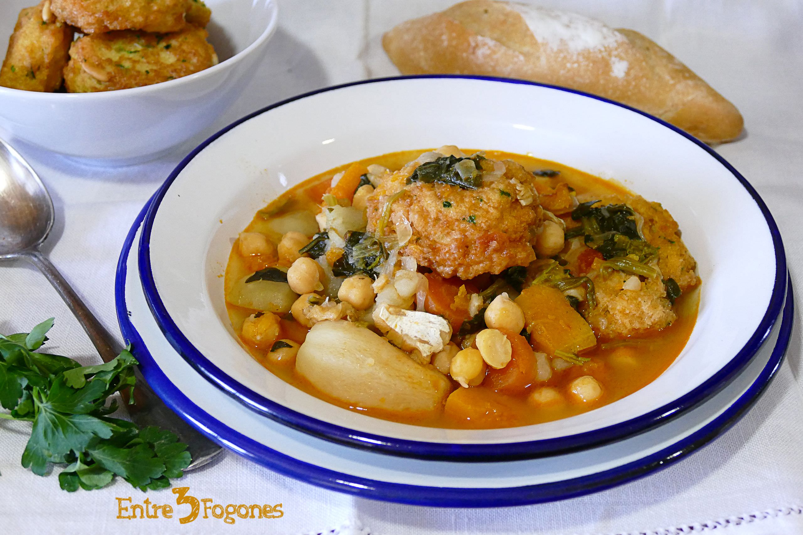 Receta Potaje de Garbanzos con Espinacas y Bacalao