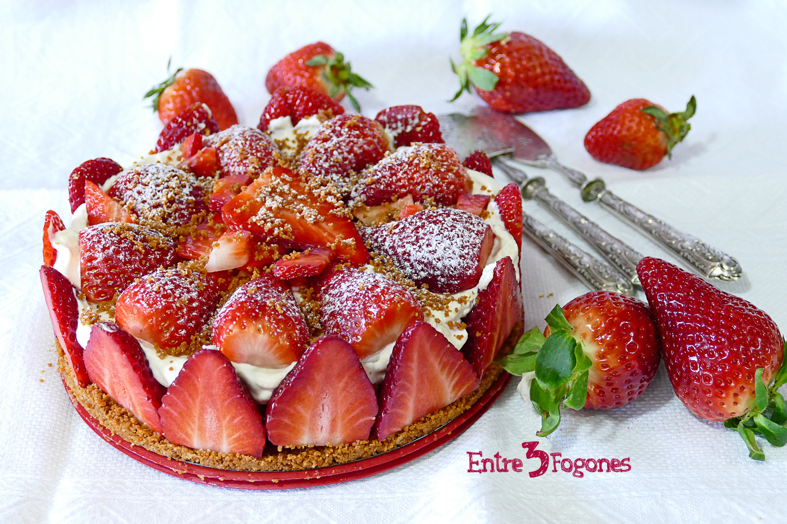 Tarta de Fresas sin Horno