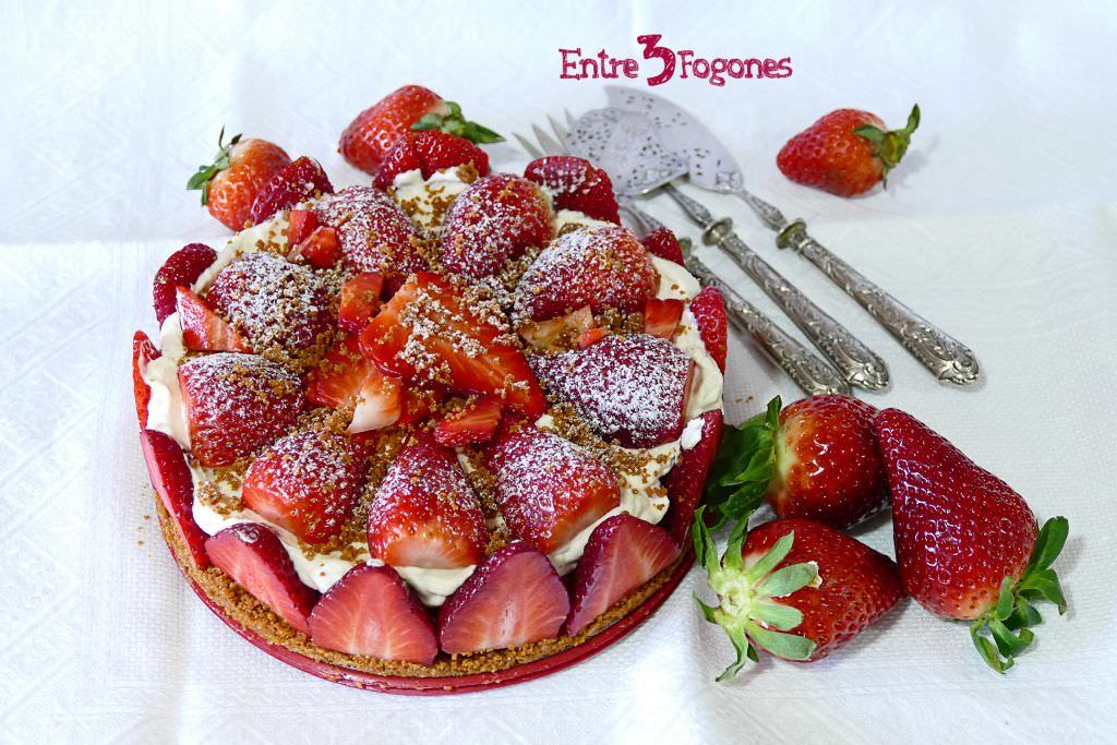 Tarta sin Horno de Fresas