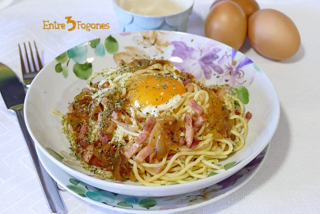 Receta Espaguetis Carbonara con Jamón Serrano