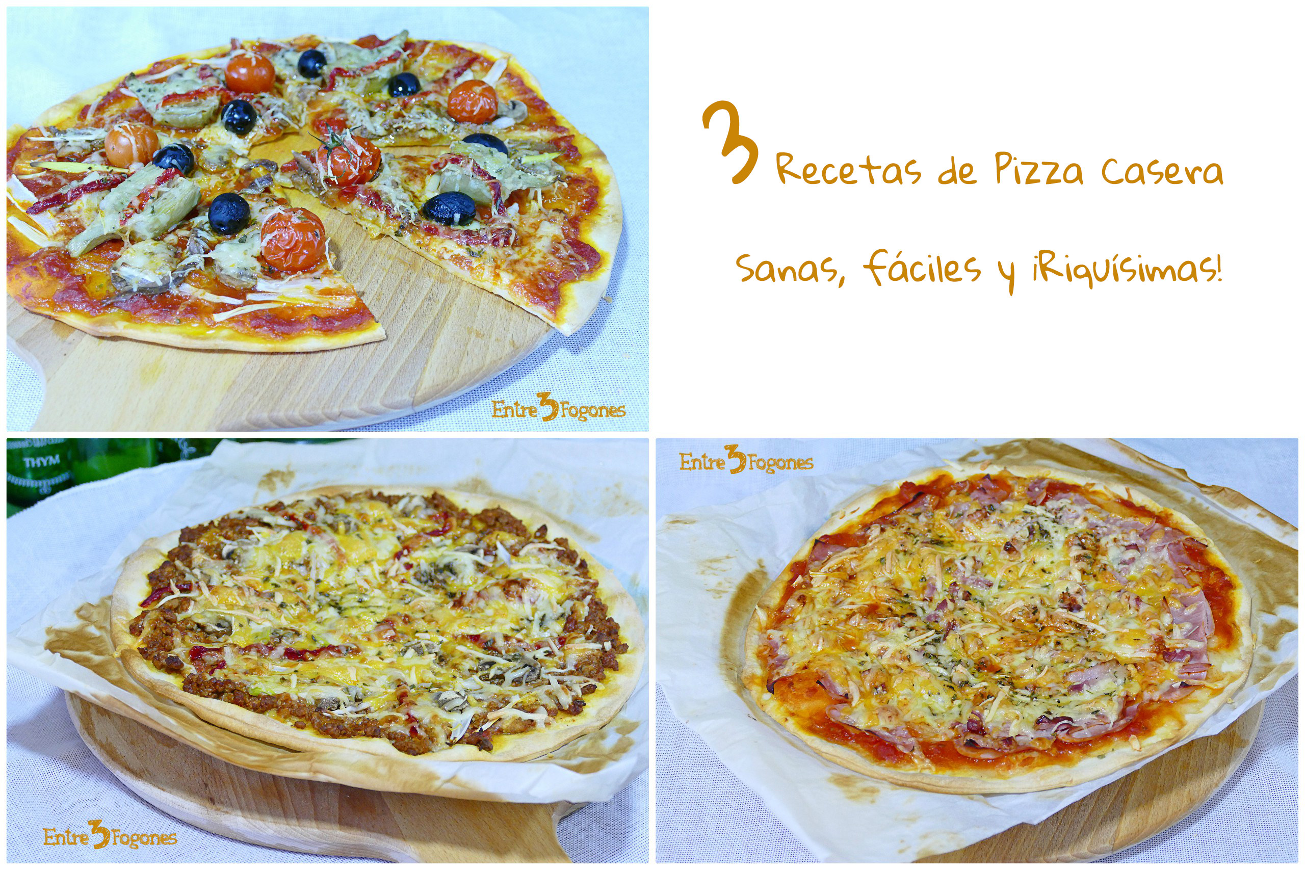 3 Recetas de Pizza Casera