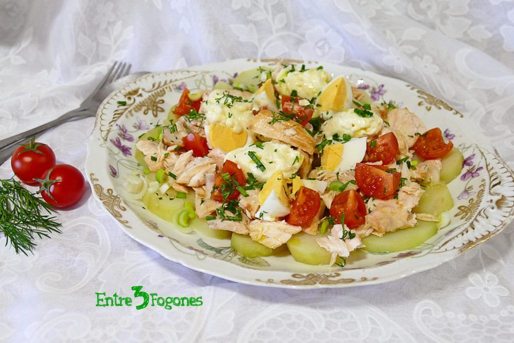 Receta Ensalada de Patata con Salmón