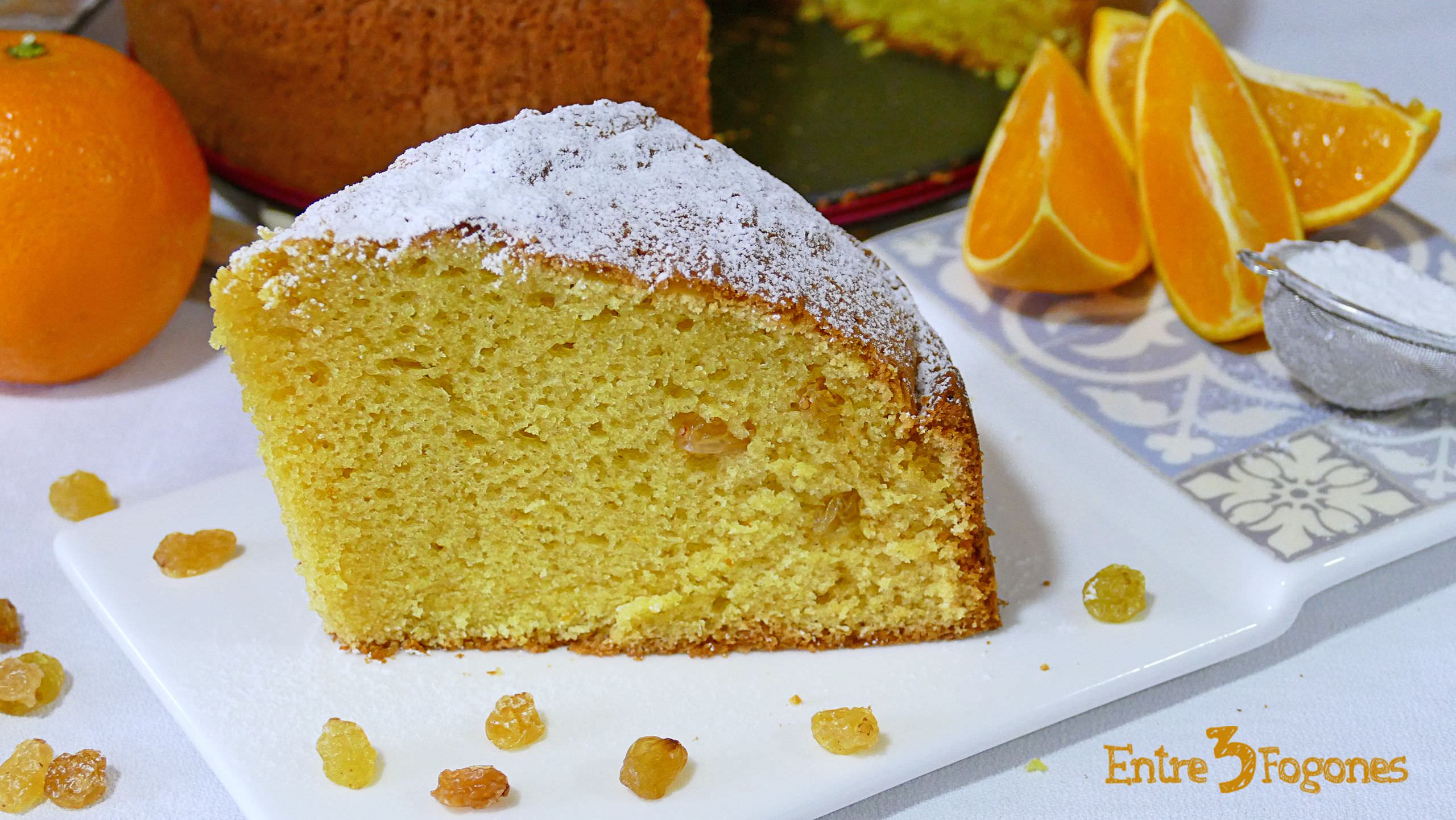 Bizcocho con Zumo de Naranja y Pasas Bizcocho con Zumo de Naranja y Pasas