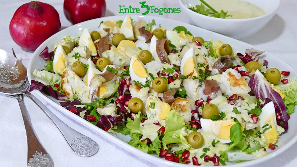 Ensalada de Granada y Rape a la Plancha