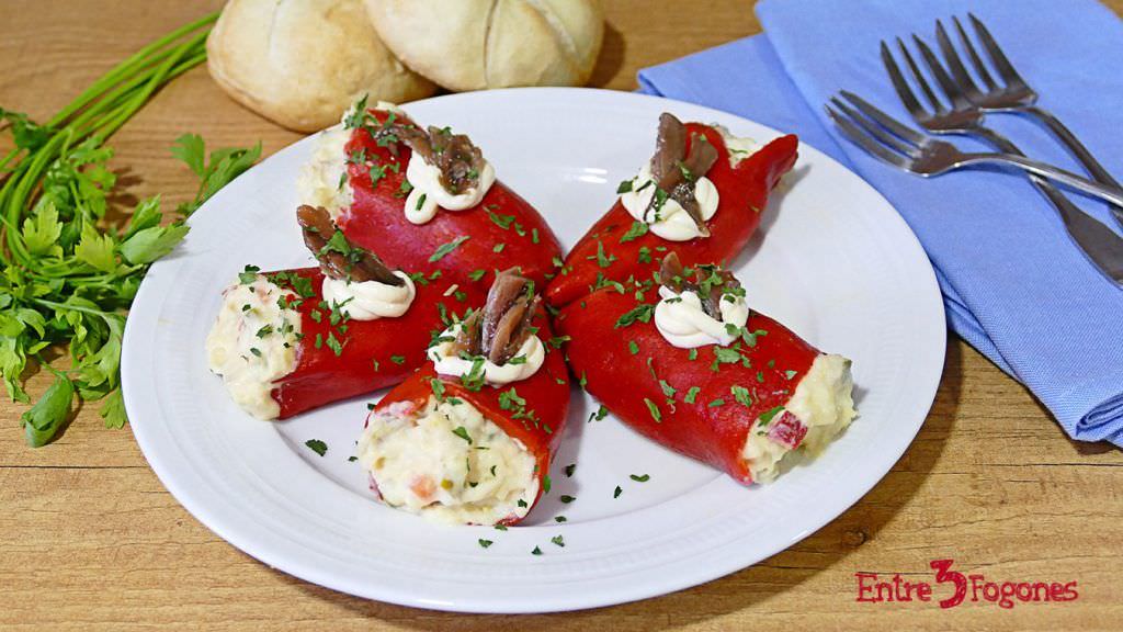 Receta Pimientos del Piquillo Fríos Rellenos de Ensaladilla
