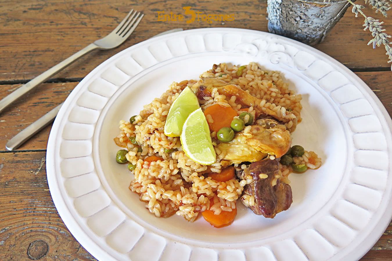 Receta Arroz con Carne y Verduras en Caldo de Cocido