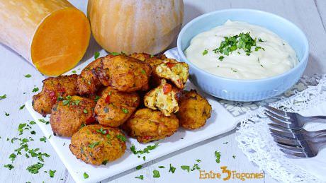 Buñuelos de Calabaza Salados con Bacalao