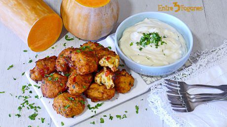 Receta Buñuelos de Calabaza con Bacalao Therrmomix