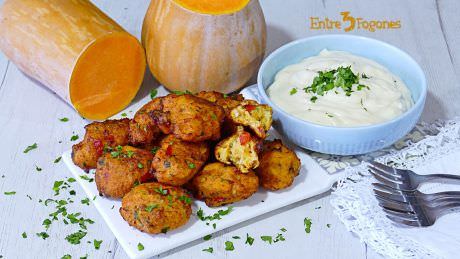 Receta Buñuelos de Calabaza Salados con Bacalao