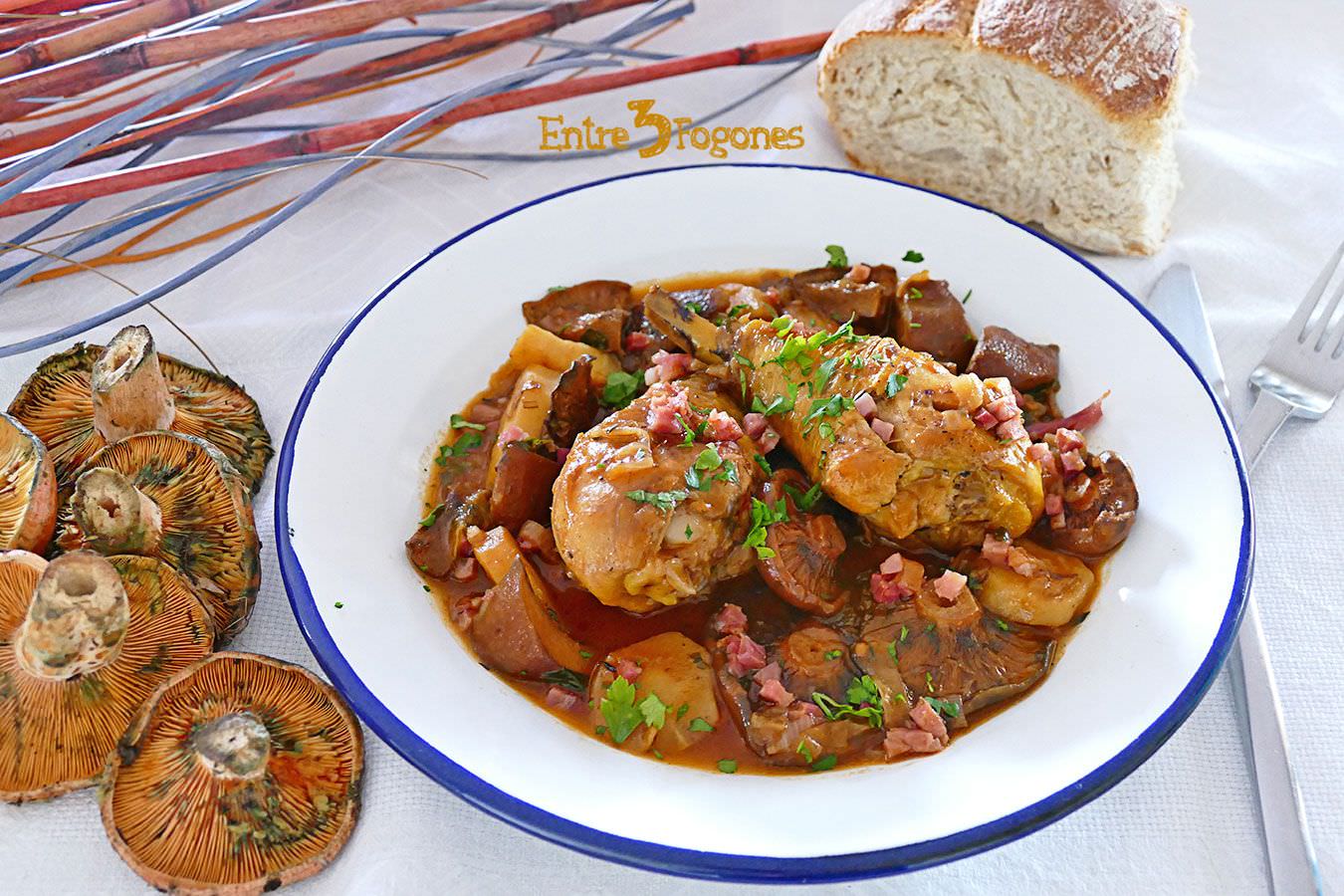 Receta Pollo en Salsa con Níscalos