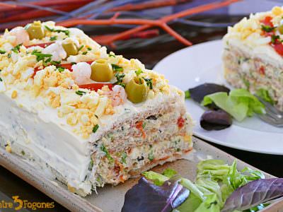 Pastel Frío de Marisco con Pan de Molde