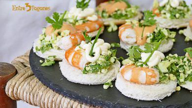Canapés Fáciles con Langostinos Cocidos