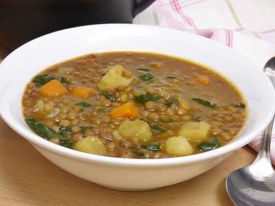 Lentejas con Verduras y Espinacas