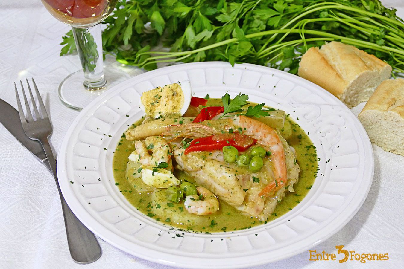 Merluza en Salsa Verde con Gambas Merluza en Salsa Verde con Gambas