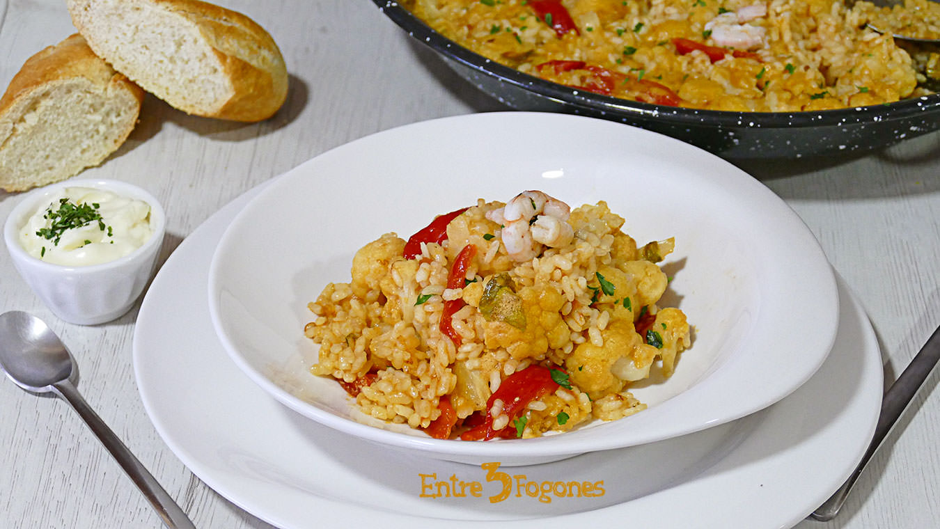 Arroz con Sepia y Coliflor