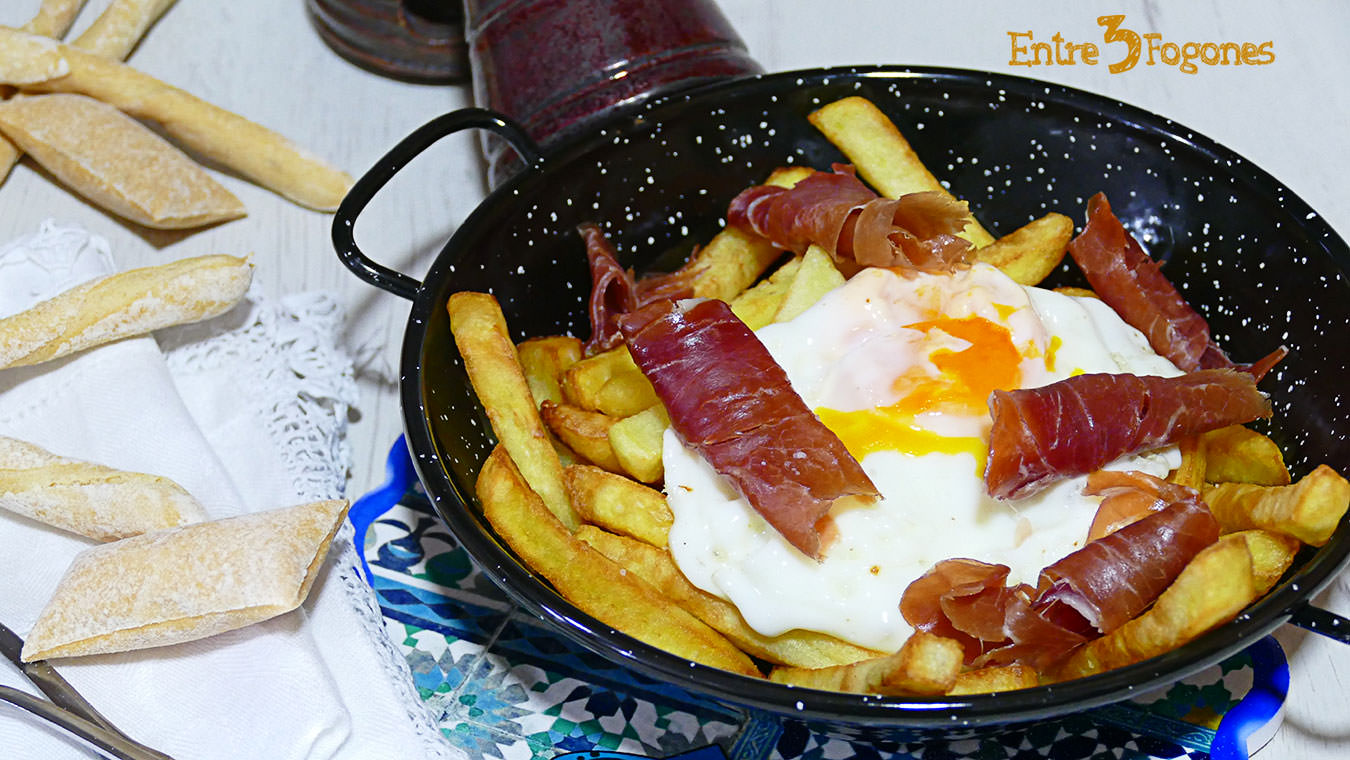 Receta Huevos Rotos con Jamón