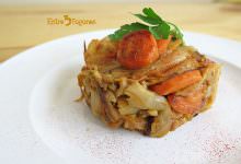 Timbal de Endivias Salteadas con Zanahoria y Rábano Negro