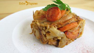 Timbal de Endivias Salteadas con Zanahoria y Rábano Negro
