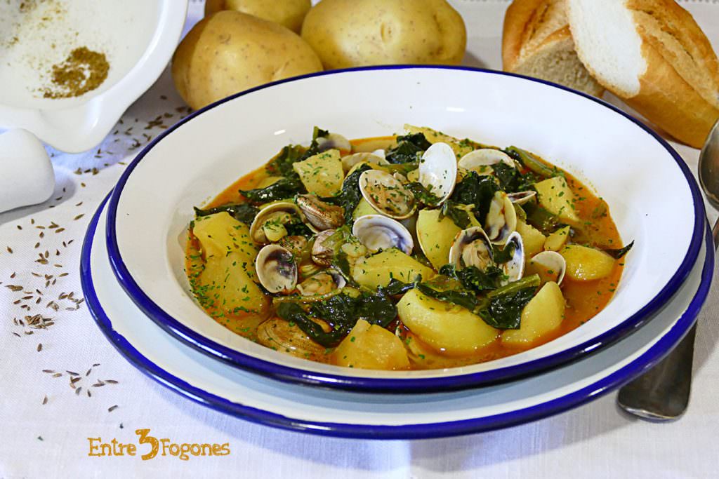 Receta Caldo de Patatas con Almejas