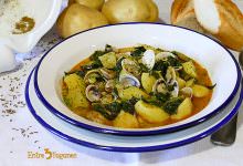 Receta Caldo de Patatas con Almejas