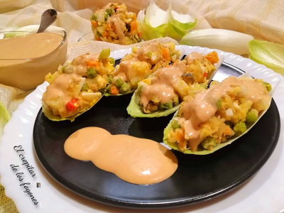 endivias-rellenas-de-ensaladilla Endivias Rellenas de Ensaladilla