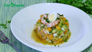 Ensalada de Aguacate y Gambas