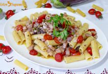 Ensalada de Pasta Fría con Berenjena y Tomate