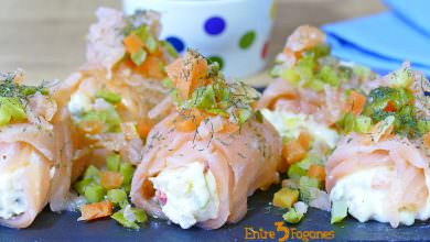 Rollitos de Salmón Ahumado Rellenos de Ensaladilla