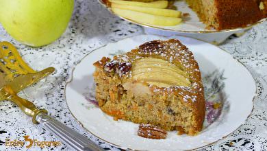 Bizcocho de Zanahoria y Manzana con Canela y Nueces de Pecán