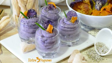 Mousse de Patatas Violetas con Foie Gras