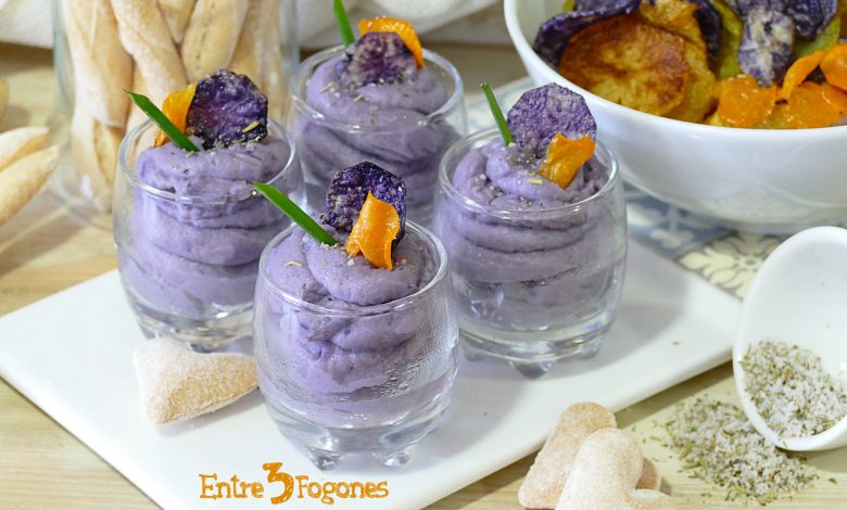 Mousse de Patatas Violetas con Foie Gras